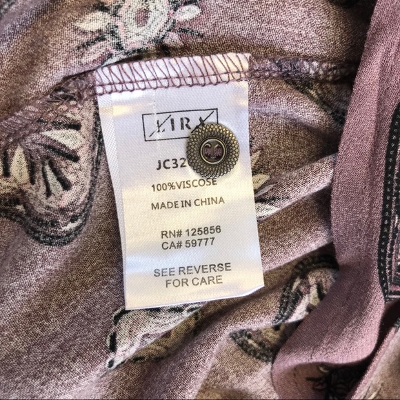 Lira Mauve Boho Print Scoop Hem Long Sleeve Blouse - Picture 10 of 12